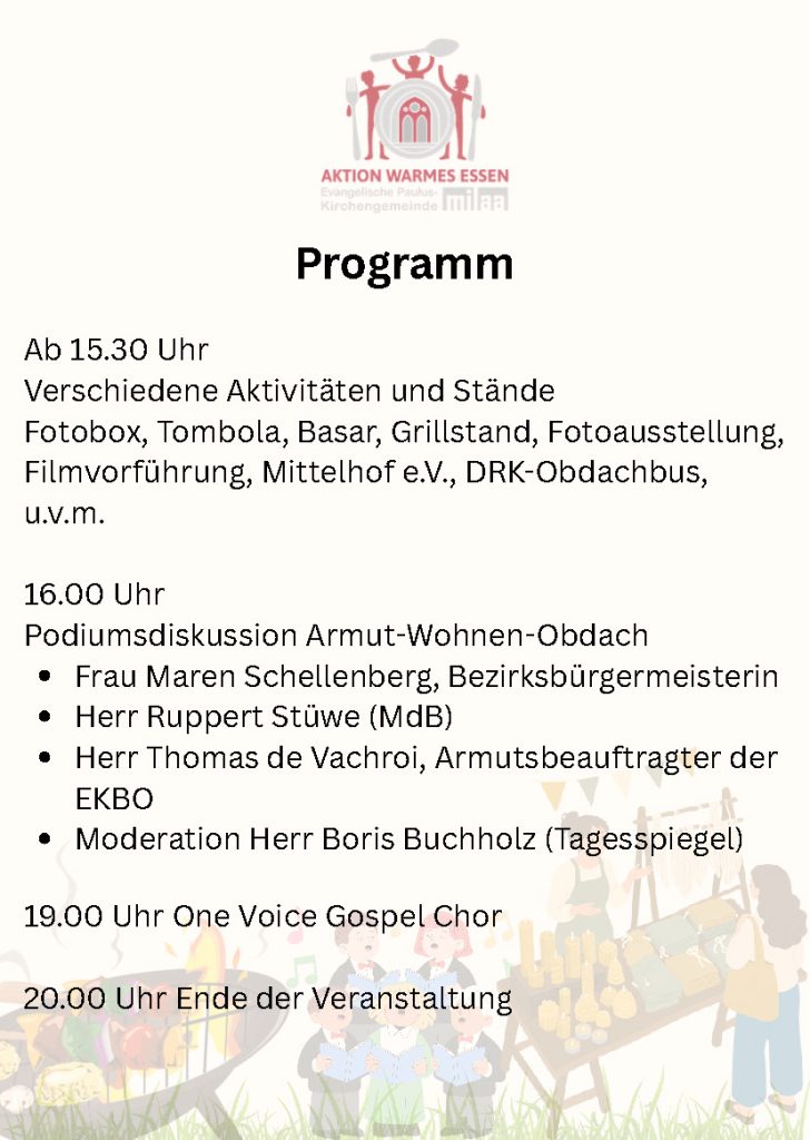 Programm am Tag des Jubiläums