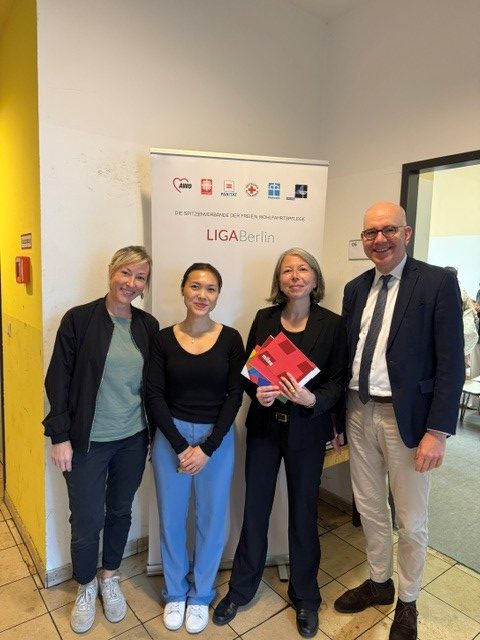 Franziska Preuß (Sekretariat), Kim Truong-Özdemir (Standortleitung Panorama an der See), Ann Jeanette Rupp (Fachbereichsleitung Existenzsicherung) und Jan Dreher (Geschäftsführer) von der milaa gGmbH